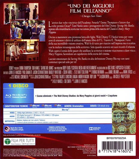 Saving Mr. Banks di John Lee Hancock - Blu-ray - 2