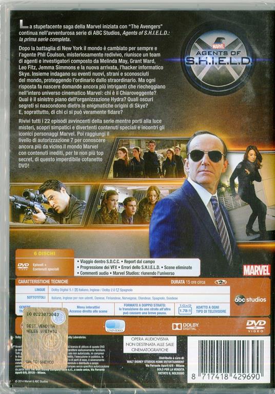 Agents of S.H.I.E.L.D. Marvel. Serie 1 (6 DVD) di Vincent Misiano,Bobby Roth,Milan Cheylov - DVD - 2