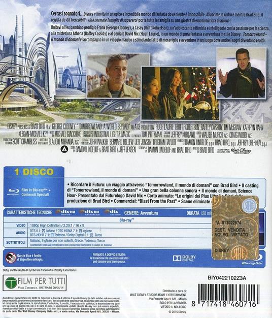 Tomorrowland. Il mondo di domani di Brad Bird - Blu-ray - 2