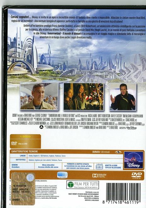 Tomorrowland. Il mondo di domani di Brad Bird - DVD - 2