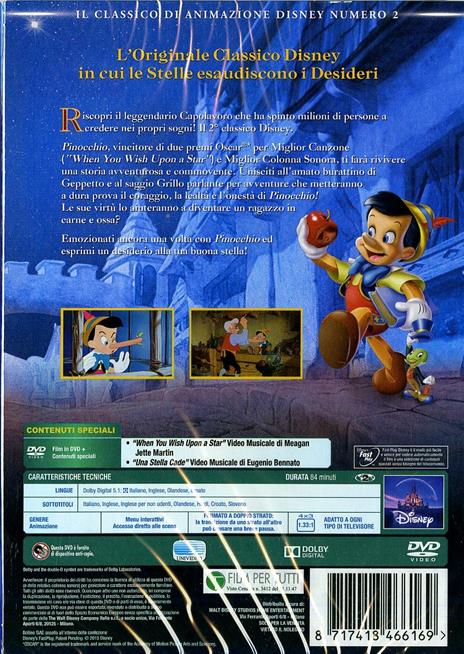 Pinocchio (DVD)<span>.</span> Limited Edition di Ben Sharpsteen,Hamilton Luske - DVD - 2