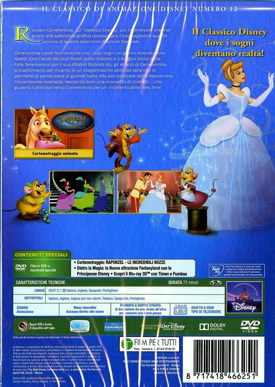 Cenerentola (DVD)<span>.</span> Limited Edition di Wilfred Jackson,Hamilton Luske,Clyde Geronimi - DVD - 2