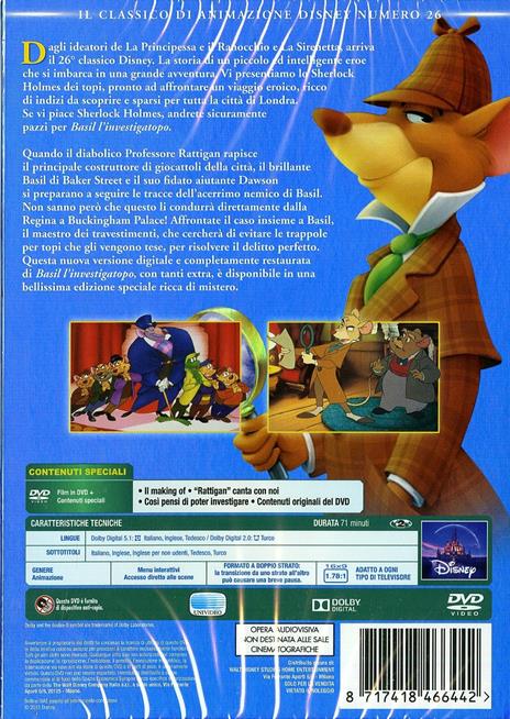 Basil l'Investigatopo<span>.</span> Limited Edition di John Musker,Ron Clements,Dave Michener,Burny Mattinson - DVD - 2