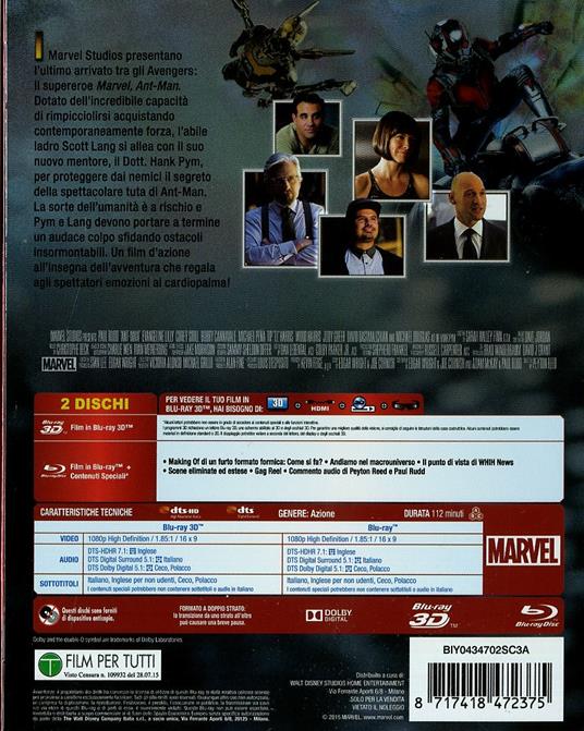 Ant-Man 3D (Blu-ray + Blu-ray 3D) di Peyton Reed - Blu-ray + Blu-ray 3D - 2