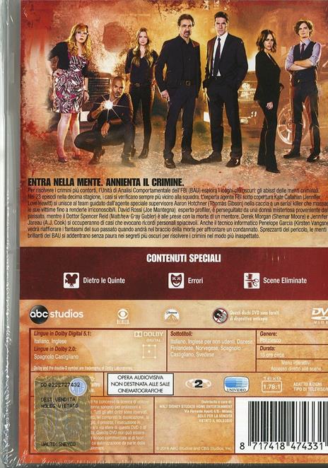 Criminal Minds. Stagione 10 (5 DVD) di Glenn Kershaw,Félix Enríquez Alcalá,Douglas Aarniokoski - DVD - 2