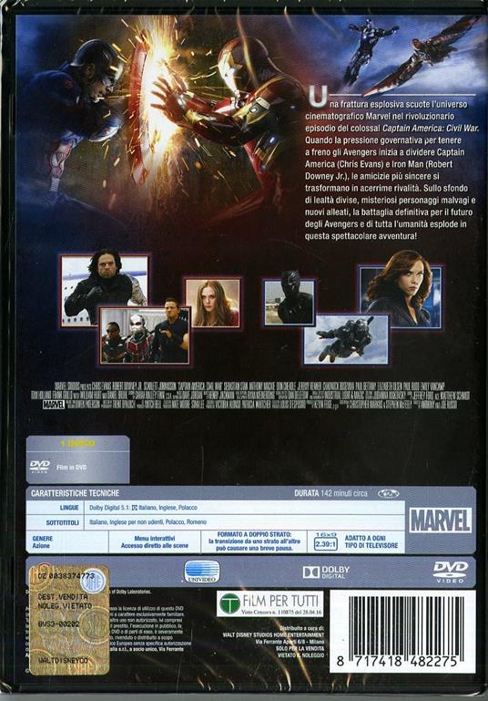 Captain America. Civil War di Anthony Russo,Joe Russo - DVD - 3