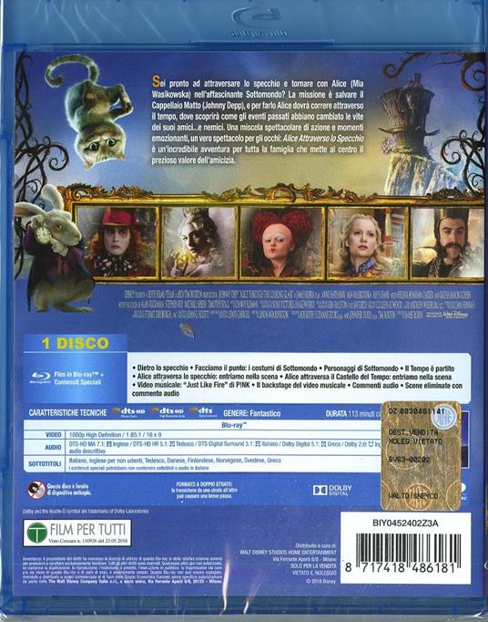 Alice attraverso lo specchio (Blu-ray) - film di James Bobin - Blu-ray - 3