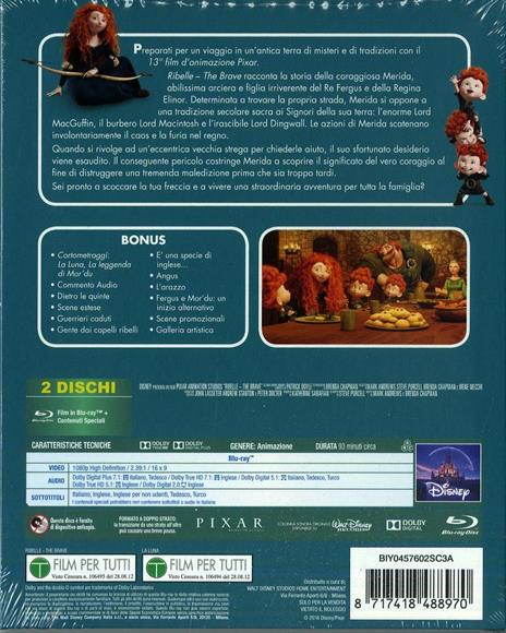 Ribelle. The Brave - Collection 2016 (Blu-ray) di Mark Andrews,Brenda Chapman,Steve Purcell - Blu-ray - 3