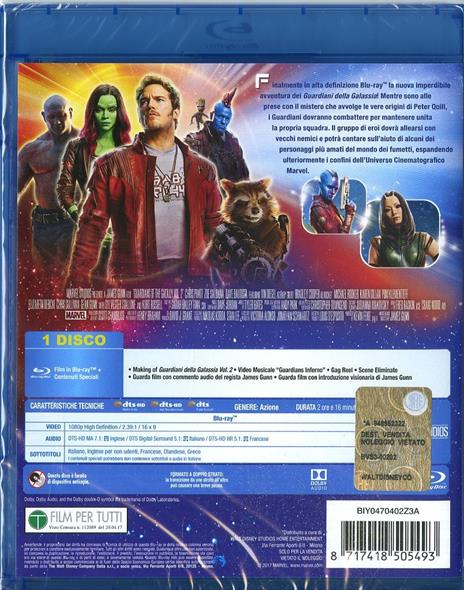 Guardiani della Galassia Vol. 2 (Blu-ray) di James Gunn - Blu-ray - 2