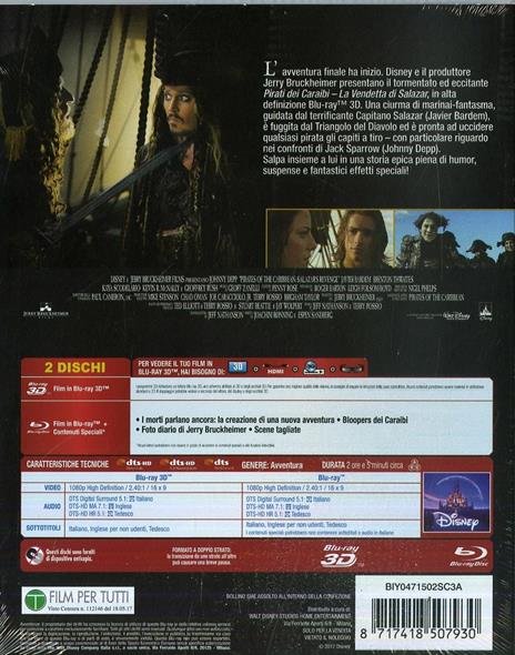 Pirati dei Caraibi. La vendetta di Salazar (Blu-ray + Blu-ray 3D) di Joachim Roenning,Espen Sandberg - 2