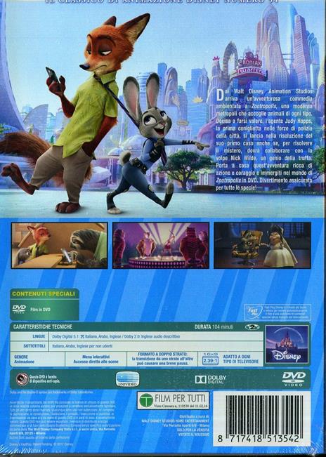 Zootropolis (DVD) di Byron Howard,Rich Moore,Jared Bush - DVD - 2