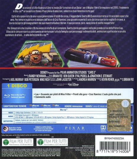 Cars 3 (Blu-ray) di Brian Fee - Blu-ray - 2