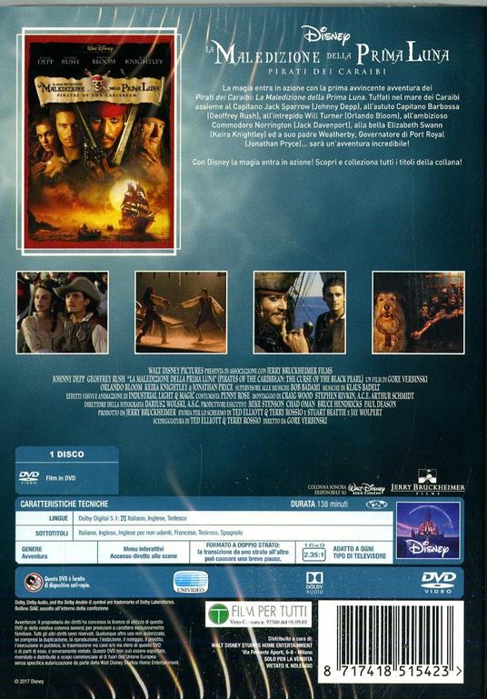 Pirati dei Caraibi. La maledizione della prima luna. Limited Edition 2017 (DVD) di Gore Verbinski - DVD - 2