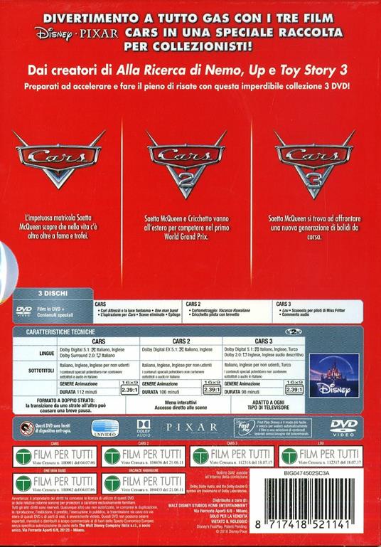 Trilogia Cars (3 DVD) di Brian Fee,John Lasseter,Brad Lewis,John Lasseter,Joe Ranft - 2