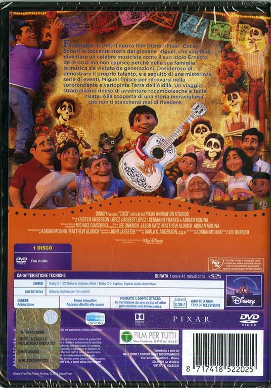 Coco (DVD) di Lee Unkrich,Adrian Molina - DVD - 2