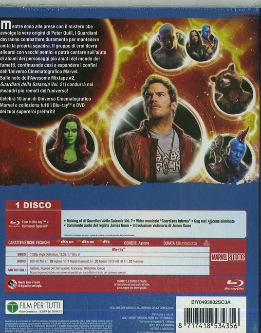 Guardiani della Galassia Vol. 2 (Blu-ray) di James Gunn - Blu-ray - 2