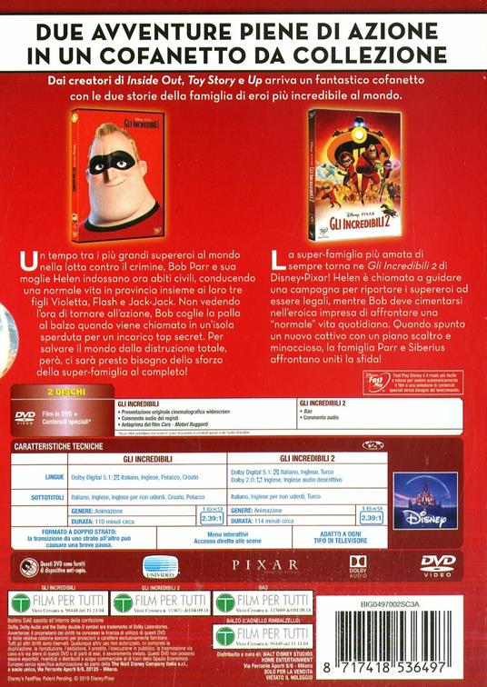 Gli Incredibili Collection. Cofanetto (2 DVD) di Brad Bird - 2