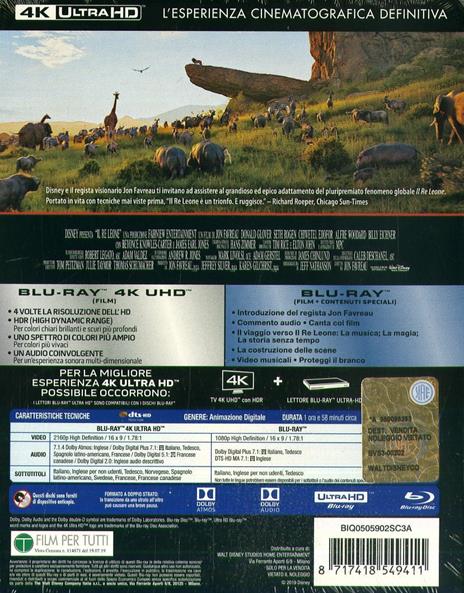 Il Re Leone Live Action. Con Steelbook (Blu-ray + Blu-ray Ultra HD 4K) di Jon Favreau - Blu-ray + Blu-ray Ultra HD 4K - 2