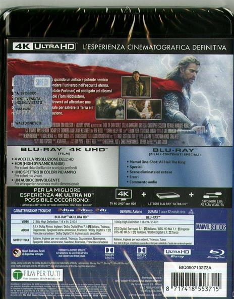 Thor. The Dark World. Edizione 10° anniversario (Blu-ray Ultra HD 4K) di Alan Taylor - Blu-ray Ultra HD 4K - 2