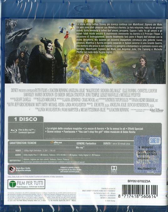 Maleficent. Signora del male (Blu-ray) di Joachim Rønning - Blu-ray - 2
