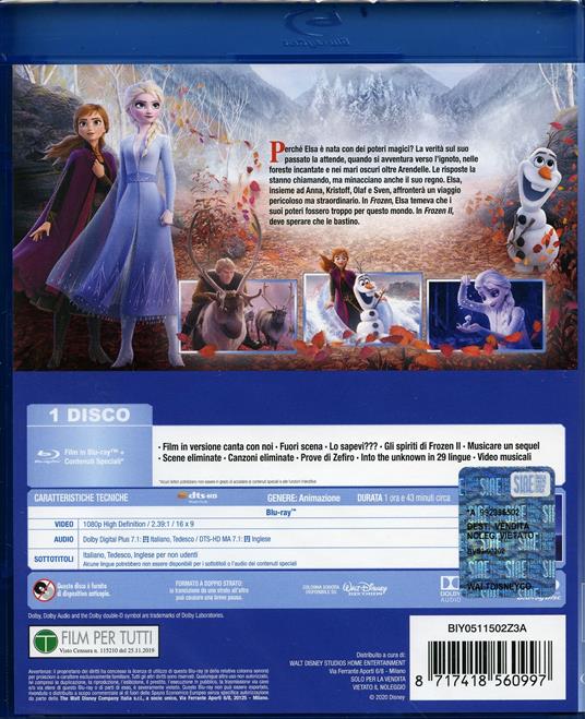 Frozen 2. Il segreto di Arendelle (Blu-ray) di Jennifer Lee,Chris Buck - Blu-ray - 2