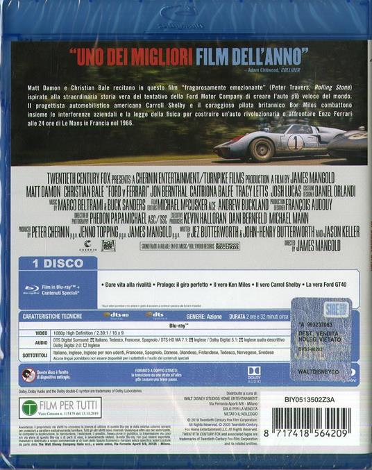 Le Mans 66. Ford vs Ferrari (Blu-ray) di James Mangold - Blu-ray - 2