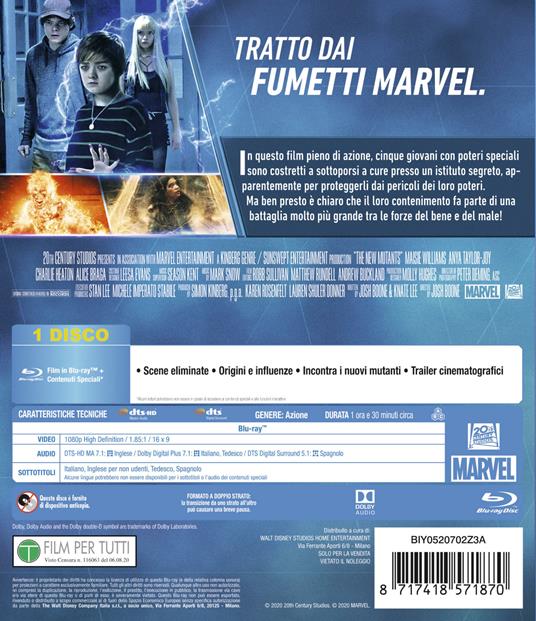 The New Mutants (Blu-ray) di Josh Boone - Blu-ray - 2