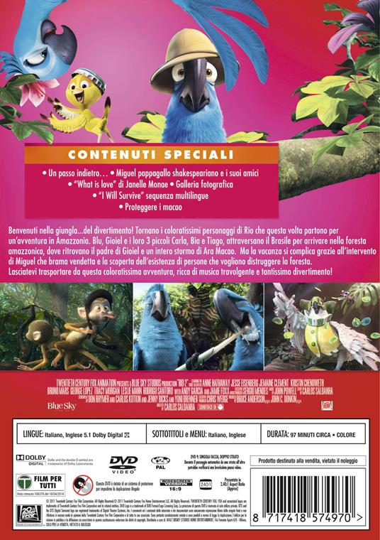 Rio 2. Missione Amazzonia. Funtastic (DVD) di Carlos Saldanha - DVD - 2