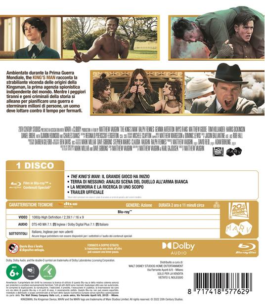 The King's Man. Le origini (Blu-ray) di Matthew Vaughn - Blu-ray - 2