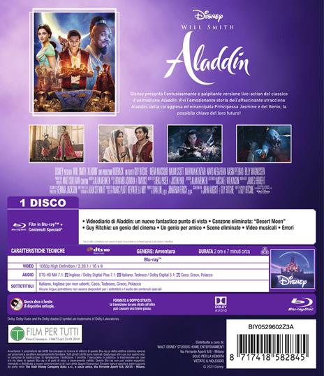 Aladdin Live Action. Repack 2021 (Blu-ray) di Guy Ritchie - Blu-ray - 2