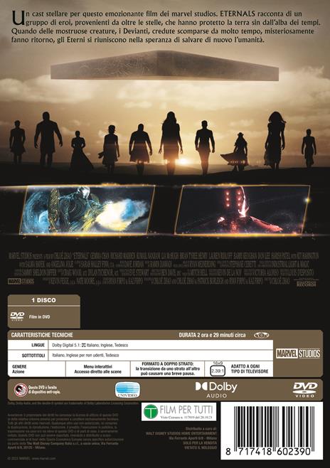 Eternals (DVD) di Chloé Zhao - DVD - 2