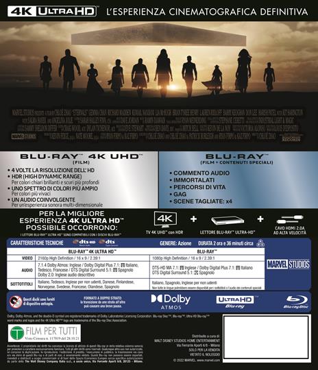 Eternals. Steelbook (Blu-ray + Blu-ray Ultra HD 4K) di Chloé Zhao - Blu-ray + Blu-ray Ultra HD 4K - 4
