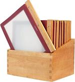 Securit - Scatola porta menù, in legno, include 20 schede menù A4 con 2 inserti trasparenti, colore: Rosso bordeaux