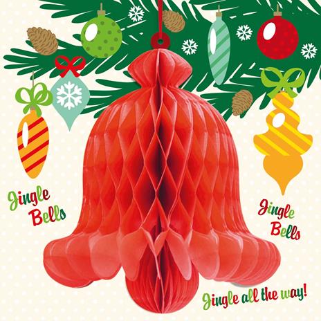 Biglietto Natale Honeycomb con decorazione. Campanella - 2