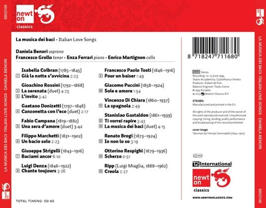 La musica dei baci. Italian Love Songs - CD Audio - 2