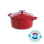 BK Cookware H6072.520 BK Bourgogne Dutch 20 cm/2,5 l, in ghisa, rivestimento smaltato, coperchio con anelli di gocciolamento, lavabile in lavastoviglie, colore: rosso