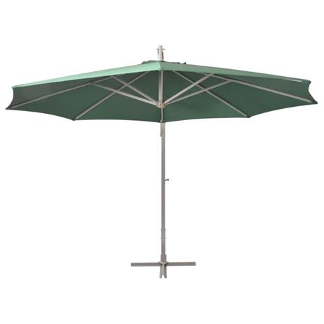 vidaXL Ombrellone Pensile 350 cm Verde Palo in Alluminio - 2