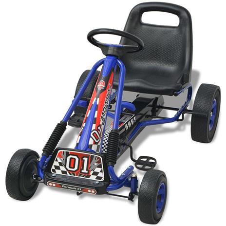vidaXL Go Kart a pedali con seduta regolabile Blu - 3