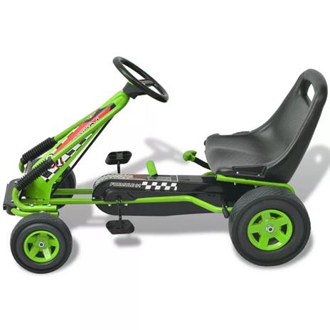 vidaXL Go Kart a pedali con seduta regolabile Verde - 2