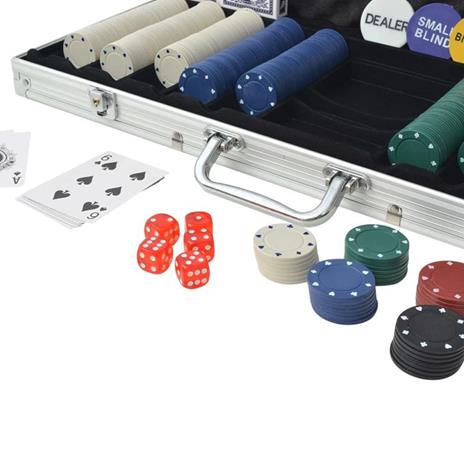 vidaXL Set da Poker con 500 Chips Alluminio - 4