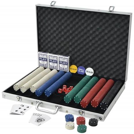 vidaXL Set da Poker con 1000 Chips Alluminio - 2