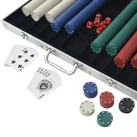 vidaXL Set da Poker con 1000 Chips Alluminio - 3