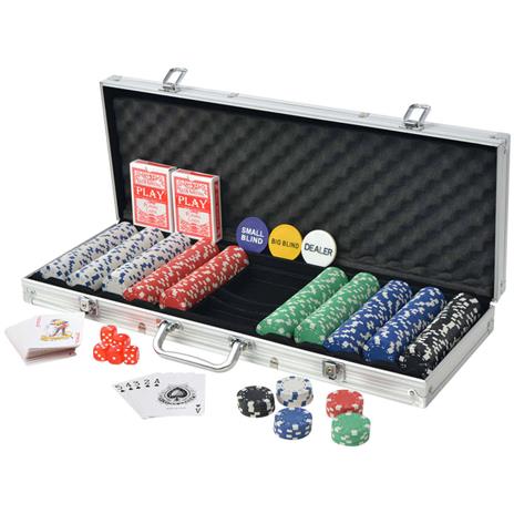 vidaXL Set da Poker con 500 Chips Alluminio - 3