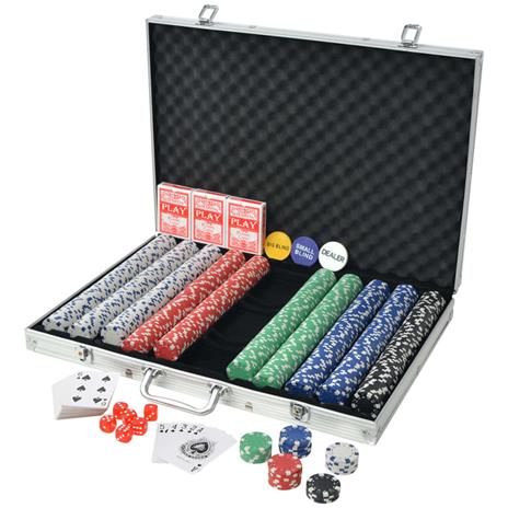 vidaXL Set da Poker con 1000 Chips Alluminio - 3