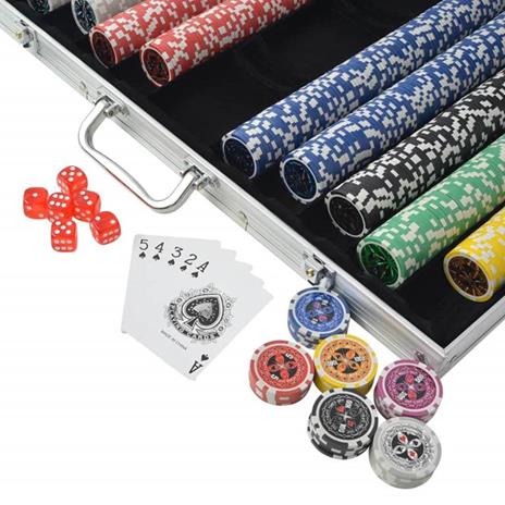 vidaXL Set da Poker con 1000 Chips Laser Alluminio - 5