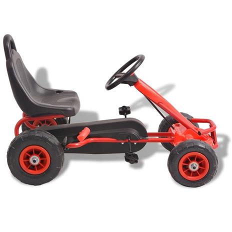 vidaXL Go Kart a Pedali con Pneumatici Rosso - 2