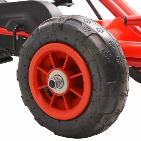 vidaXL Go Kart a Pedali con Pneumatici Rosso - 4