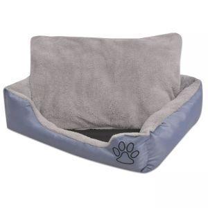 vidaXL Cuccia per Cani con Cuscino Imbottito Taglia XL Grigio