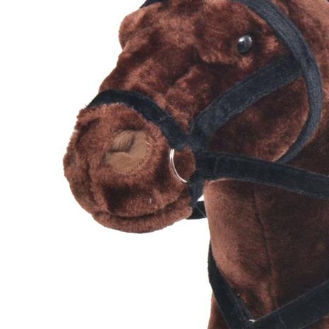 vidaXL Cavallo in Peluche in Piedi Marrone Scuro XXL - 3