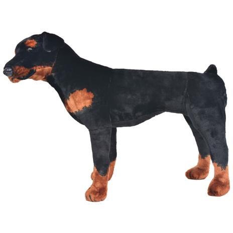 vidaXL Cane Rottweiler in Peluche in Piedi Nero e Marrone XXL - 3